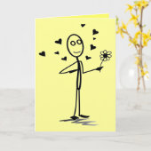 Personalisierte Grußkarten - Eigene Textfelder hin Karte (Gelbe Blume)