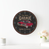 Personalisierte GTO Classic Car Garage Große Uhr (Zuhause)
