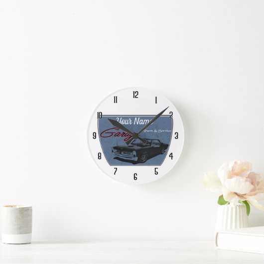 Personalisierte GTO-Garage Runde Wanduhr (Zuhause)