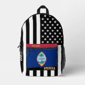 Personalisierte Guamanische Flaggentasche, amerika Bedruckter Rucksack (Vorderseite)