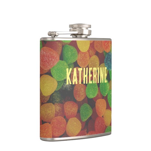 Personalisierte Gumdrops Süßigkeiten Eigenwillig Flachmann (Rechts)