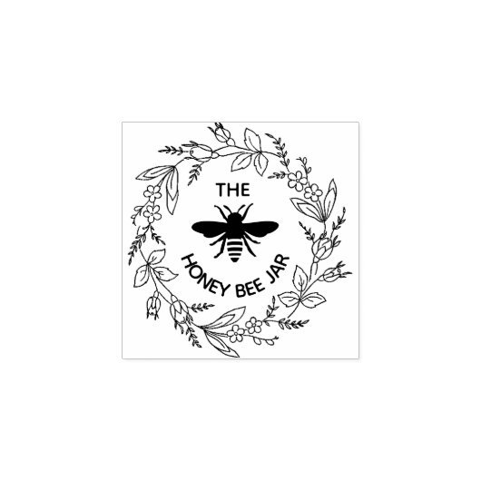 Personalisierte Gummi-Briefmarke - HoneyBee Jar Gummistempel (Prägung)