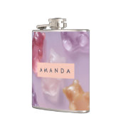 Personalisierte Gummibärmuster Flachmann (Links)