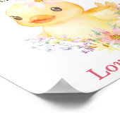 Personalisierte Gummiente erste Geburtstag Poster (Ecke)