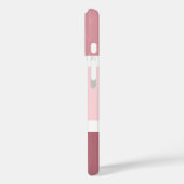 Personalisierte, gürtelrosa und weiße Streifen Case-Mate iPhone Hülle (Rückseite / Links)