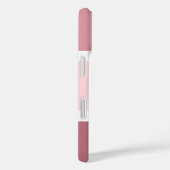 Personalisierte, gürtelrosa und weiße Streifen Case-Mate iPhone Hülle (Rückseite / Rechts)