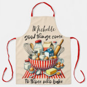 Personalisierte Gutes kommt denen, die backen Schürze (Vorderseite)