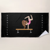 Personalisierte Gymnastik auf Schwebebalken Strandtuch (Vorderseite)