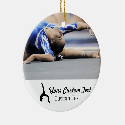 Personalisierte Gymnastik Foto Name Weihnachten Keramikornament (Rechts)