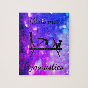 PERSONALISIERTE GYMNASTIK LILA BLAUE GRADIS PUZZLE