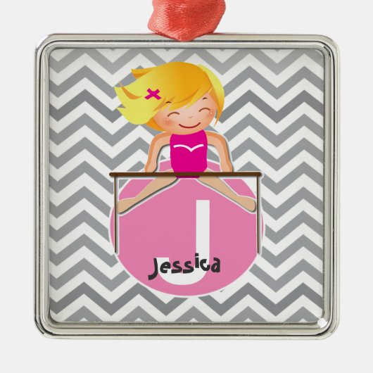Personalisierte GYMNASTIK Verzierung Silbernes Ornament (Vorne)