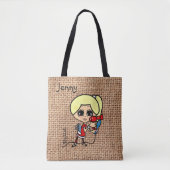 Personalisierte Haare Stylist Bag Karikatur blonde Tasche (Vorderseite)