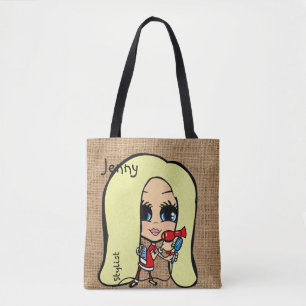 Personalisierte Haare Stylist Bag Karikatur blonde Tasche