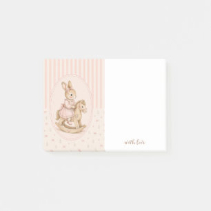 Personalisierte Haftnotizen, Vintage-Blumen-Hase Post-it Klebezettel