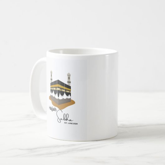 Personalisierte Hajj Tasse, Hajj Mubarak Tasse (Vorderseite Links)