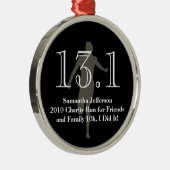 Personalisierte halbes Marathon-Andenken des Silbernes Ornament (Rechts)