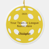 Personalisierte Hallen mit Pickleballs Keramik Ornament (Hinten)