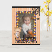 Personalisierte Halloween-Bär-Fotokarte Karte (Gelbe Blume)