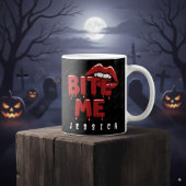 Personalisierte Halloween Bite Me Vampire Lippen Verwandlungstasse