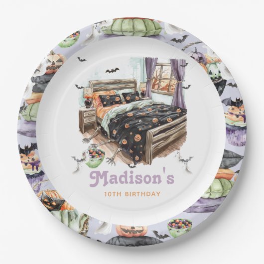 Personalisierte Halloween-Epoche Pappteller (Vorderseite)