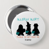 Personalisierte Halloween Food Allergie Alert Kids Button (Vorne & Hinten)