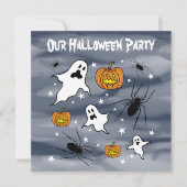 Personalisierte Halloween-Geister, Pumpkins und Sp Einladung (Vorderseite)