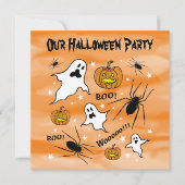 Personalisierte Halloween-Geister, Pumpkins und Sp Einladung (Vorderseite)