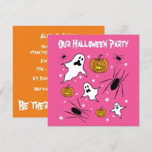 Personalisierte Halloween-Geister, Pumpkins und Sp Einladung