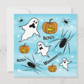 Personalisierte Halloween-Geister, Pumpkins und Sp Einladung (Vorderseite)