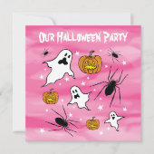 Personalisierte Halloween-Geister, Pumpkins und Sp Einladung (Vorderseite)