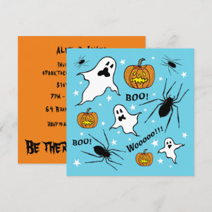 Personalisierte Halloween-Geister, Pumpkins und Sp Einladung