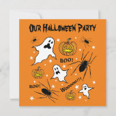 Personalisierte Halloween-Geister, Pumpkins und Sp Einladung (Vorderseite)