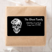 Personalisierte Halloween Ghosts Skull Floral (Insitu)