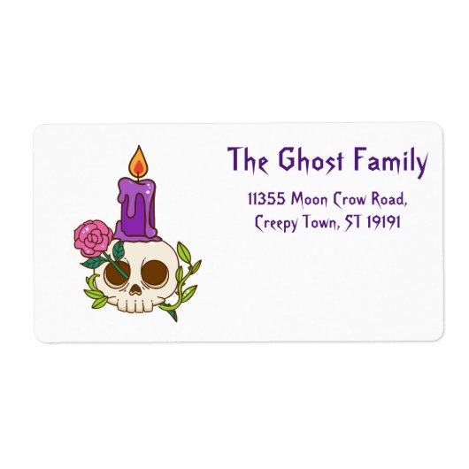 Personalisierte Halloween Ghosts Skull Floral (Vorne)