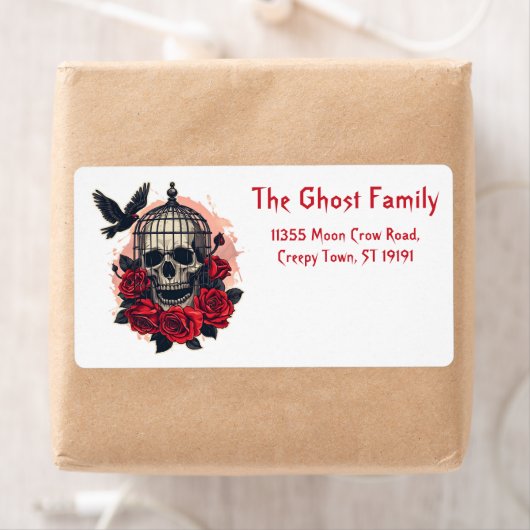 Personalisierte Halloween Ghosts Skull Floral (Insitu)