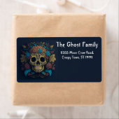 Personalisierte Halloween Ghosts Skull Floral (Insitu)