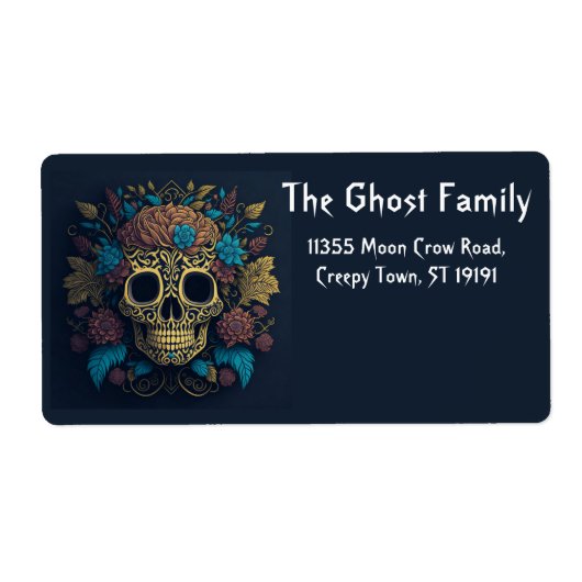 Personalisierte Halloween Ghosts Skull Floral (Vorne)