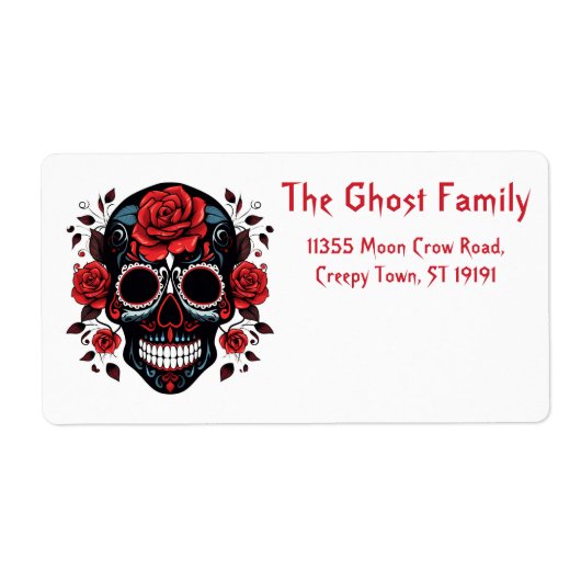 Personalisierte Halloween Ghosts Skull Floral (Vorne)