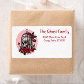 Personalisierte Halloween Ghosts Skull Floral (Insitu)