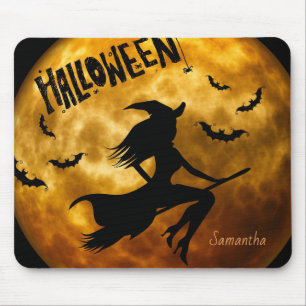 Personalisierte Halloween-Hexe personalisierte Mau Mousepad