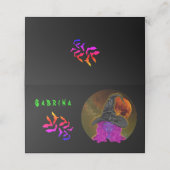 Personalisierte Halloween-Hexe Platzkarte (Außenseite Aufgefaltet)