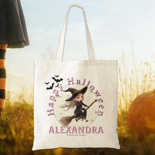 Personalisierte Halloween Hexenkandy Tote Tag Tragetasche