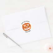 Personalisierte Halloween-Jack-o'-Lantern-Word-Wol Runder Aufkleber (Umschlag)