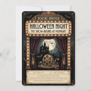 Personalisierte Halloween-Kinonacht-Einladung Einladung