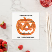 Personalisierte Halloween-Kürbiskugel Serviette (Beispiel)