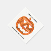 Personalisierte Halloween-Kürbiskugel Serviette (Ecke)