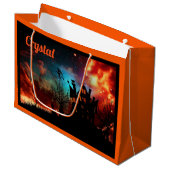 Personalisierte Halloween-Leckerei Große Geschenktüte (Vorderseite Schrägansicht)