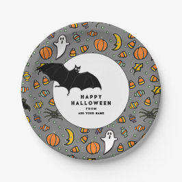 Personalisierte Halloween-Leckerei Pappteller