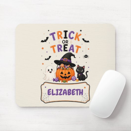 Personalisierte Halloween-Namens-Mauspad für Kinde Mousepad (Mit Mouse)