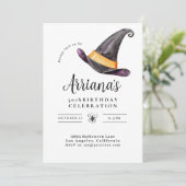 Personalisierte Halloween Party Hexe Einladung (Stehend Vorderseite)